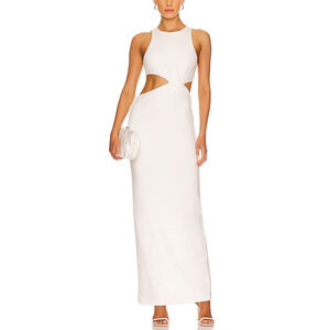 Nbd 'Kumiko' White Asymmetrical Maxi Dress Size S